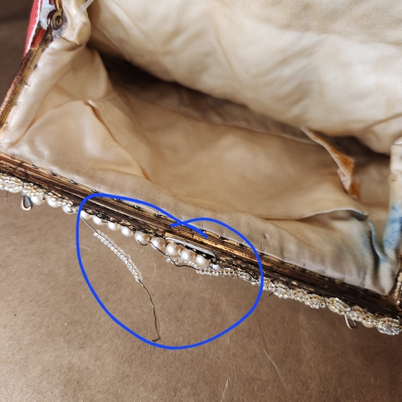 Vtg Ed Robinson 50s Glass Beaded Purse Hand Made in Belgium Evening Bag Clutch - Picture 12 of 14